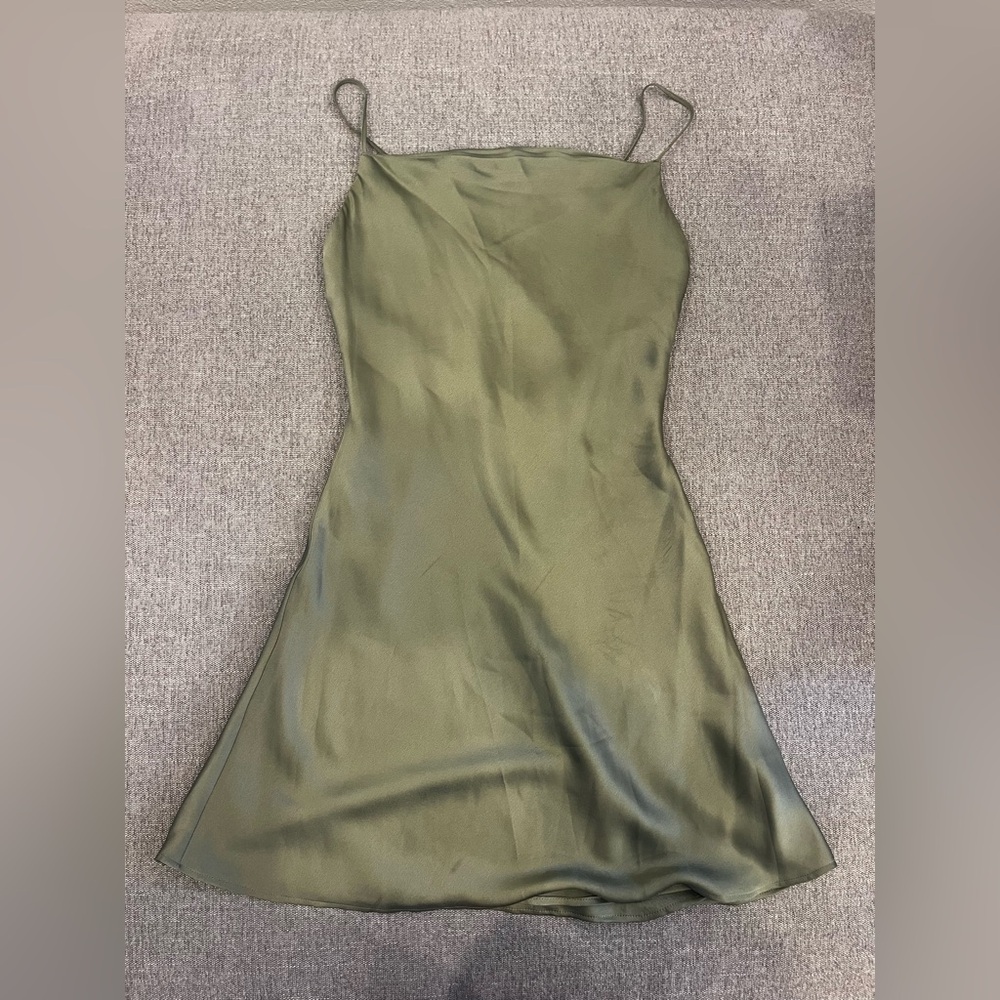 Abercrombie and Fitch Green Satin Mini Dress
